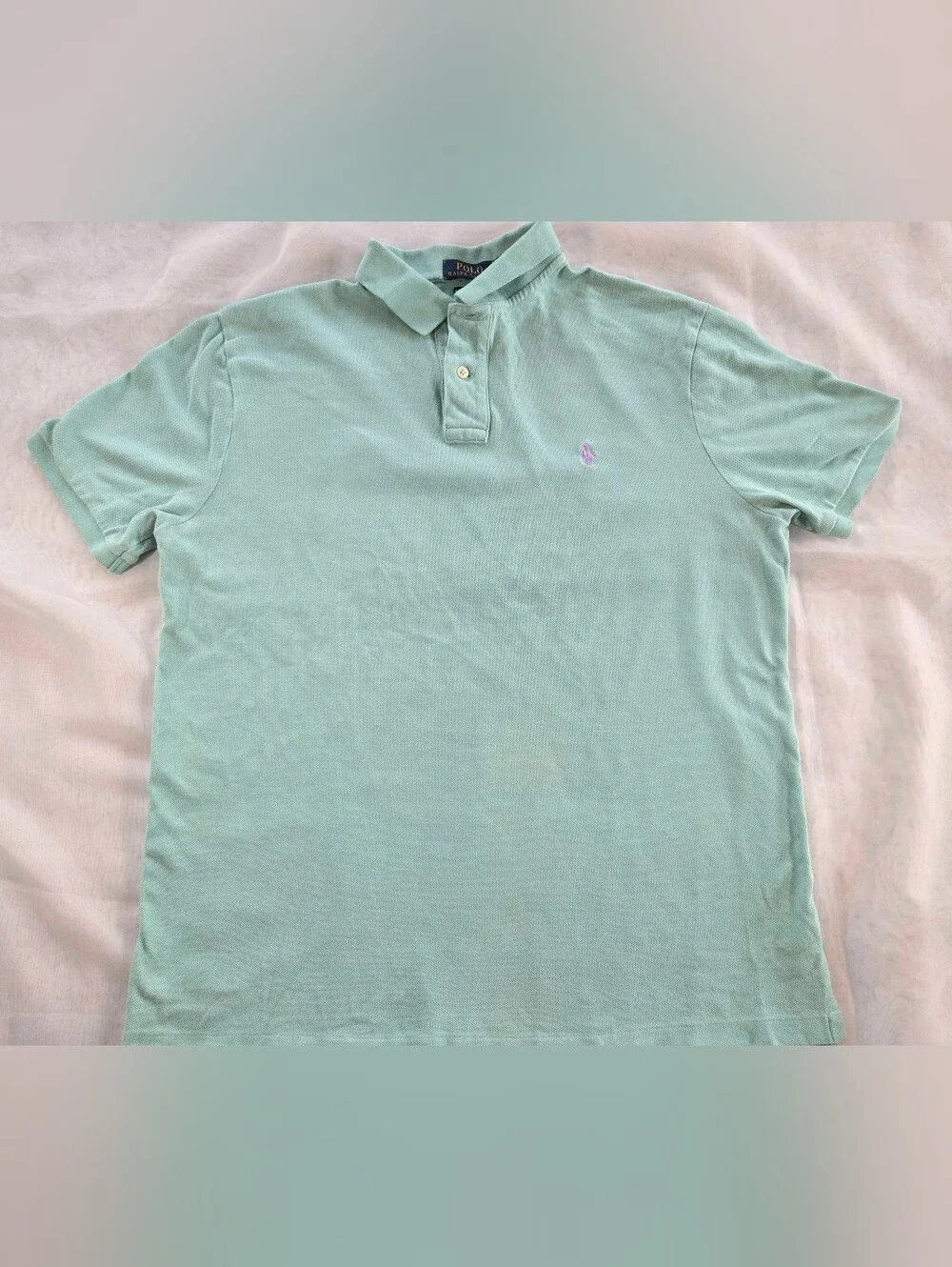 Ralph Lauren Light Mint Polo Shirt with Embroidered Pony Preppy Classic Summer